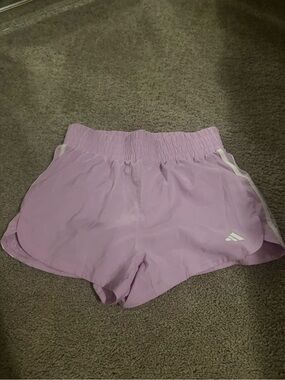 Women’s Adidas Purple Athletic Shorts with White Trim
